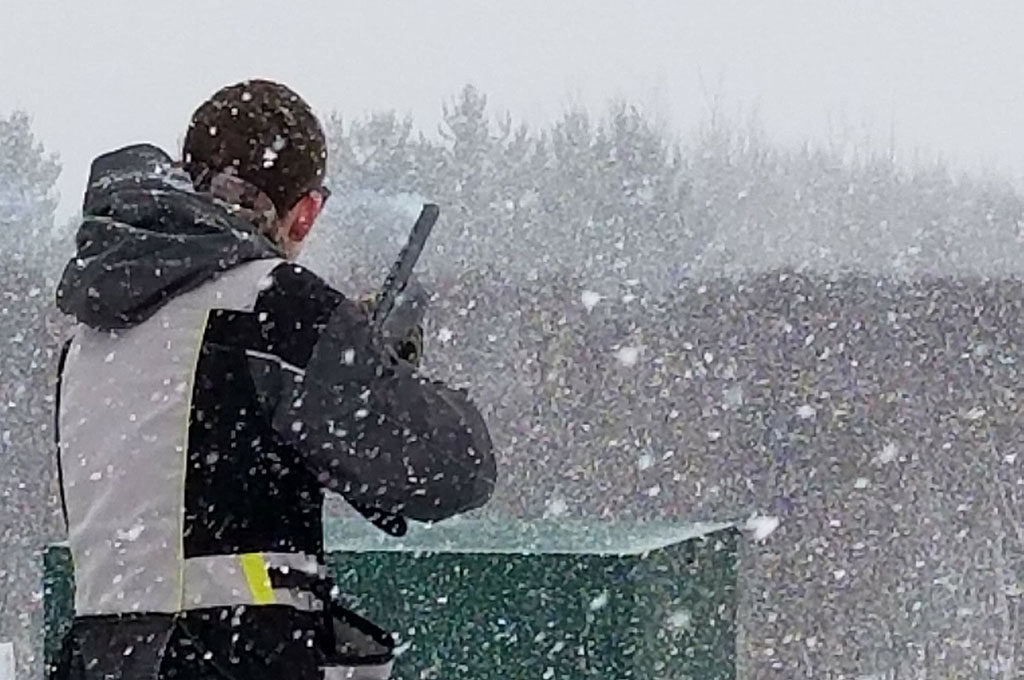 Snowing at Lakes Area Shooting Sports